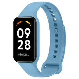 Силіконовий ремінець для фітнес браслетів Xiaomi Redmi Smart Band 2 Mi Band 8 Active, Silicone, light blue, зі зручною застібкою, на фітнес трекер та смарт годинник, ArmorStandart (ARM73999)
