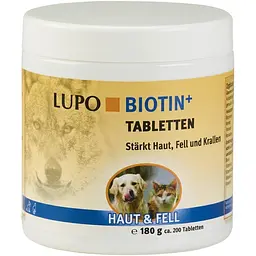 Добавка для догляду за шерстю та шкірою Luposan Biotin Tabletten 180 г