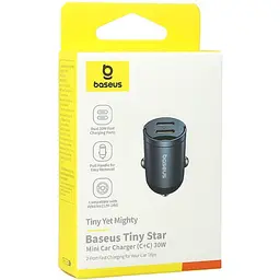 Автомобільний зарядний пристрій Baseus Tiny Star Mini 30W Black (C00035001121-03) [150721] - мініатюра 10