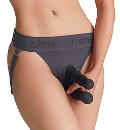 Страпон Strap-on-me Unique Lingerie Harness, One Size (сірий) - мініатюра 6