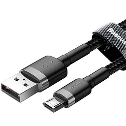 Кабель Вaseus Cafule Cable USB to MicroUSB 2.4A 2m CAMKLF-CG1 Black-Grey - мініатюра 2