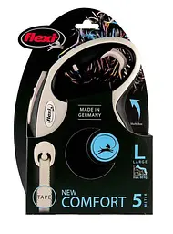 Повідець-рулетка Flexi New Comfort L для собак великих порід стрічка 5 м до 60 кг чорний - мініатюра 2