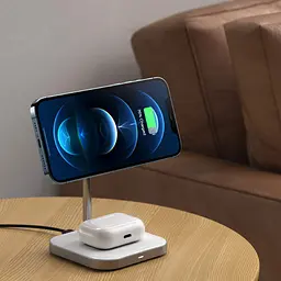 Бездротовий зарядний пристрій Satechi Magnetic Wireless Charging Stand Aluminum 2 in 1 Space Gray (ST-WMCS2M) - мініатюра 7