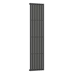 Вертикальний радіатор Navin Ellipse 480x1800-8, anticor, чорний муар 10-012033-4880, Чорний матовий - мініатюра 2