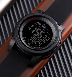 Чоловічий спортивний годинник Skmei 1469 Fitness (Чорний з чорним) - мініатюра 3