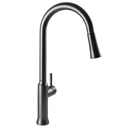 Змішувач для кухні Globus Lux ALPEN SBT1-2033-S-GP витяжний з лійкою для зручного миття посуду