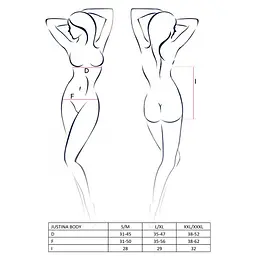 Боді монокіні з відкритими грудьми Passion JUSTINA Body black L/XL - мініатюра 5