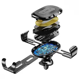 Тримач в машину з бездротовим ЗП Baseus Gravity Car Mount (Air Outlet Version) 1.67A 10W чорний (17216) - мініатюра 6
