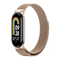 Комплект ремінці Tamister для фітнес-браслета Xiaomi Mi Band 8 та 9 Bead design - Milanese design Rose gold - мініатюра 4
