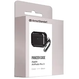 Чохол для навушників Armorstandart Panzer для Apple Airpods Pro 3 Black (ARM88286) - мініатюра 2