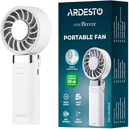 Вентилятор ручний портативний Ardesto OneBreeze білий (FN-HM96W) - мініатюра 7