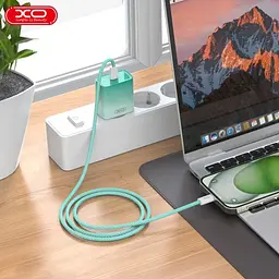 Мережевий зарядний пристрій XO CE18 (EU) PD30W USB-C fast charging charger with Lightning cable Синій - мініатюра 3