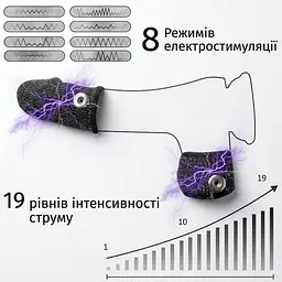Тканинні еластичні БДСМ-насадки для електростимуляції пеніса та яєчок з пультом — чоловічий електростимулятор - мініатюра 4