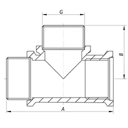 Трійник Koer 1/2'' Внн Kf.T06FMM KF0067 - мініатюра 2