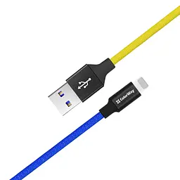 Кабель ColorWay USB - Apple Lightning (national) 2.4А 1 м синьо-жовтий - мініатюра 5