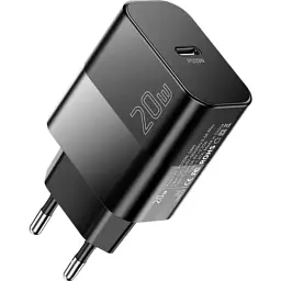 Зарядний пристрій Essager USB-C PD20W + cable USB-C to USB-C 60W black (E20JSB1-SYTT1-T) - мініатюра 2
