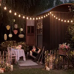 Садова гірлянда Lights4fun на сонячних батареях, 20 прозорих світлодіодних лампочок теплого білого світла — Водонепроникний - мініатюра 5