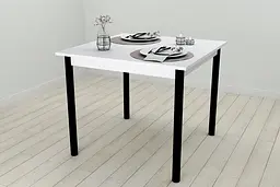 Стіл кухонний Ferrum-decor Агата 75x80x80 Чорний ДСП Біле 16мм (FRD-106254) - мініатюра 2