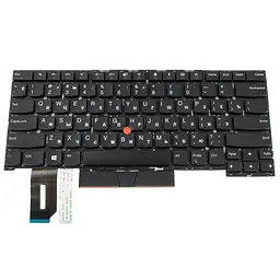 Клавіатура для ноутбука LENOVO (ThinkPad: T490s, T495s) rus, black, без фрейма, підсвічування клавіш - мініатюра 2