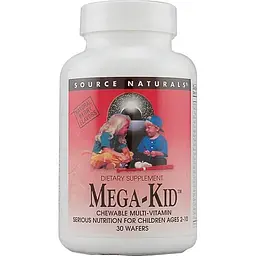 Вітаміни та мінерали для дітей, Mega-Kid, смак ягід, 30 вафель Source Naturals vit0002835