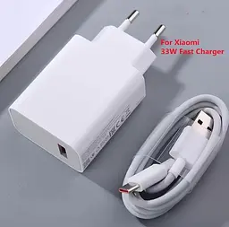 Зарядний пристрій 33W + кабель USB Type C 6,5A Qualcomm QC3.0, QC4.0 АВS пластик Білий - мініатюра 4