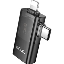 Перехідник Hoco UA36E USB-C Male/Lightning Male to USB-A Female OTG Black [140339] - мініатюра 4