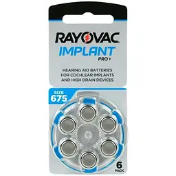 Батарейка Rayovac PRO+ 675 BL 6 шт (для слухових апаратів) (675CP-6IMPMF)