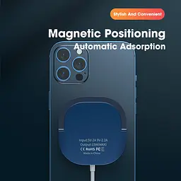 Зарядка Qi 2in1 MagSafe wireless charger with holder JYD-WC92 15W Max синя - мініатюра 2