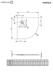 Душовий піддон Radaway Kyntos A 90x90 HKA9090-04 - мініатюра 2