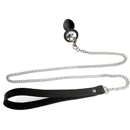 Силіконова анальна пробка Art of Sex Metal Anal Plug With Leash Size M