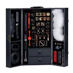 БДСМ-набір LOCKINK All-in-1 BDSM Play Kit, чорний, шкіра з тисненням, предмети для бондажу, шибарі, ваксплею - мініатюра 1
