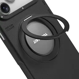 Чохол YoungKit Leather Case with Magnetic Ring для iPhone 17 Pro Max + Magnetic Stand 360° Black [167784] - мініатюра 3