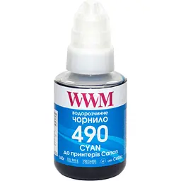 Чорнило WWM Canon GI-490, 140 г блакитне (C490C)