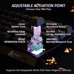 Клавіатура Attack Shark X68 HE RGB Magnetic Linear Switches Black (AS-6972792471044-B-UA) [166743] - мініатюра 4