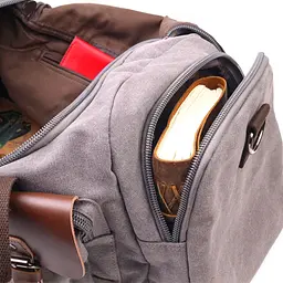 Містка дорожня сумка з якісного текстилю 21238 Vintage сіра - мініатюра 10
