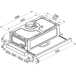 Витяжка вбудована Ardesto HT-F700MBL [142604] - мініатюра 2
