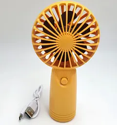 Вентилятор акумуляторний міні з ручкою USB діаметр 10см Handy Mini Fan AP223 помаранчевий - мініатюра 4