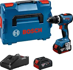 Акумуляторний ударний дриль-шурупокрут Bosch GSB 18V-65 Professional з 2 акб GBA 18V 5 Ah і з/п GAL 18V-40, в L-BOXX 136N