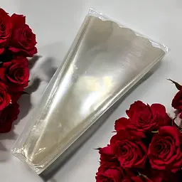 Пакети для пакування квітів 60×8×32 см ТМ Flora конусні прозорі 100 штук (2125079508) - мініатюра 2