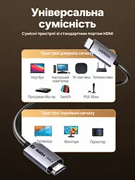 Оптоволоконний кабель HDMI UGREEN HD183 2.1 8K 60 Гц 50 м чорний (55510) - мініатюра 6