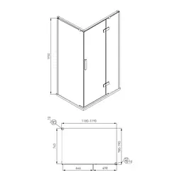 Душова кабіна Volle Nemo 120x80 (без піддону) 10-22-171Rglass - мініатюра 3