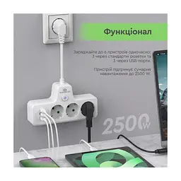 Мережевий фільтр живлення XoKo XK-SPW-3-2-1-WH - мініатюра 8