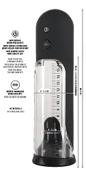 Вакуумна помпа Rebel Automatic Penis Pump 24 см прозорий - мініатюра 6