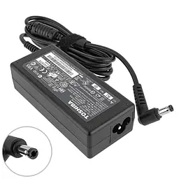 Блок живлення для ноутбука TOSHIBA 19V, 3.42A, 65W, 5.5x2.5mm, L-подібний роз'єм, Black (без кабелю) - мініатюра 2
