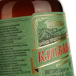 Бренді плодовий Кальвадос Прикарпатський грушевий, 40%, 0,5 л (715802) - мініатюра 4