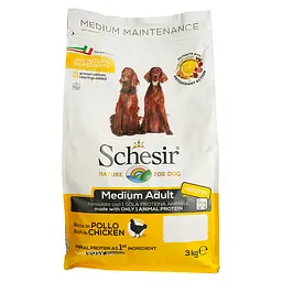 Монопротеїновий сухий корм для собак Schesir Dog Medium Adult Chicken з куркою 3 кг - мініатюра 2