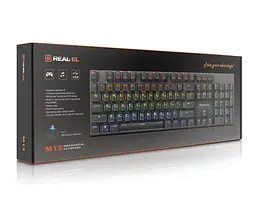 Клавиатура игровая механическая REAL-EL M13 USB RGB Black - мініатюра 8