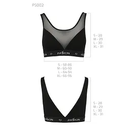 Топ з прозорою вставкою Passion PS002 TOP S, black - мініатюра 6