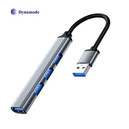 Хаб USB Dynamode DM-UH-312, Grey, USB 3.0 - 1xUSB 3.0/3xUSB 2.0, алюмінієвий корпус