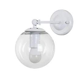 Бра настінне Levistella 756WPR150F-1 WH+CL, E27, 150 мм, білий, прозоре скло, сучасний стиль для дому
